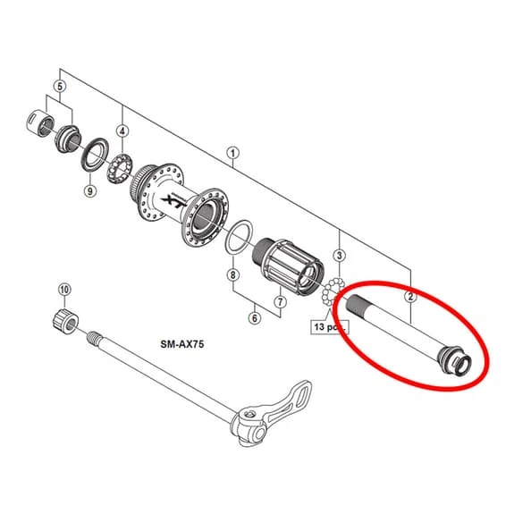 Perno Per Mozzo Shimano XT M788 3 Perno Per Mozzo Shimano XT M788