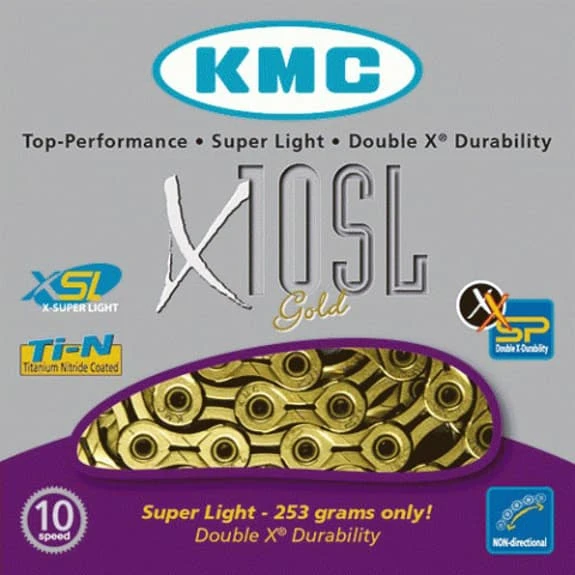 Catena KMC X10SL Gold 114 Maglie 10 Velocità 3 Catena KMC X10SL Gold 114 Maglie 10 Velocità